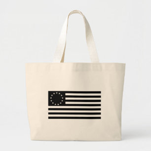 Betsy Ross Flagge, schwarze Strichzeichnung große  Jumbo Stoffbeutel