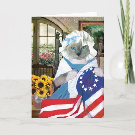 Betsy Ross Kitten Grußkarte Karte (Vorderseite)