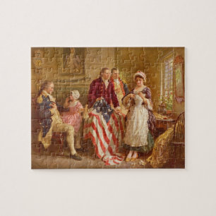 Betsy Ross Nähen des amerikanischen Flag Puzzle