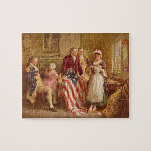 Betsy Ross Nähen des amerikanischen Flag Puzzle (Horizontal)