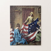 Betsy Ross näht die amerikanische Flagge Puzzle (Vertikal)