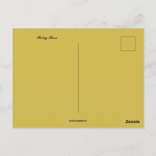 Betsy Ross näht die erste amerikanische Flagge Postkarte (Rückseite)