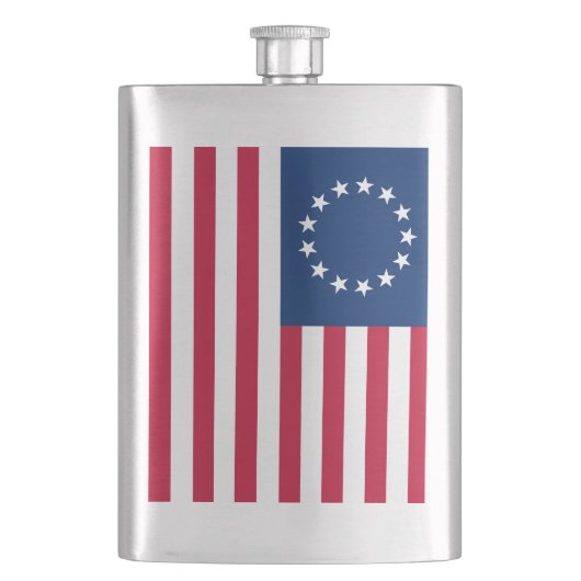 Betsy Ross Old Glory American USA Flag Flachmann (Vorderseite)