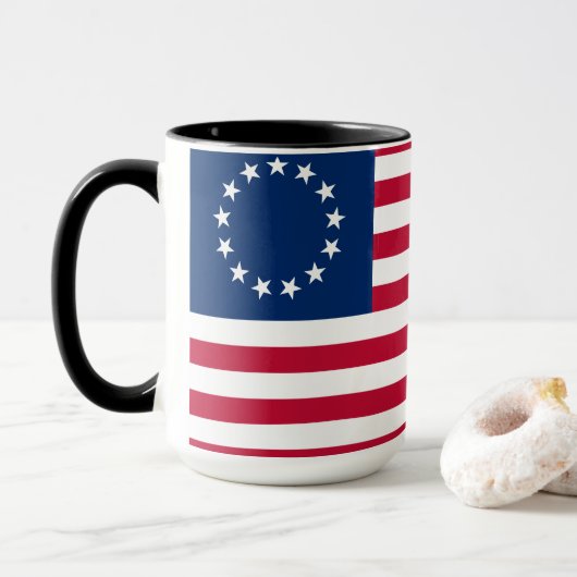 Betsy Ross Old Glory American USA Flag Tasse (Mit Donut)