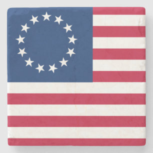 Betsy Ross Old Glory Amerikanische USA-Flagge Steinuntersetzer