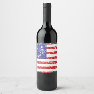 Betsy Ross Original USA Flag Weinetikett