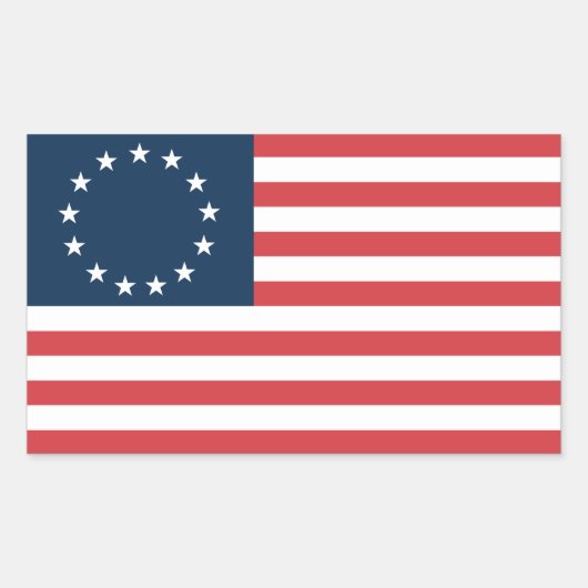 Betsy Ross Rechteckiger Aufkleber (Vorderseite)