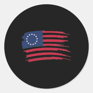 Betsy Ross Shirt 4. Juli Amerikanische Flagge 1776 Runder Aufkleber