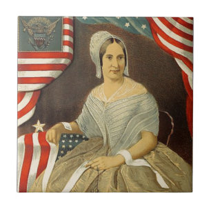 Betsy Ross Vintages Portrait der ersten amerikanis Fliese