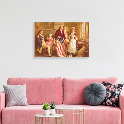 Betsy Ross Wrapped Canvas Print Leinwanddruck (Insitu (Wohnzimmer))