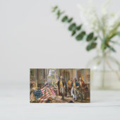 Betsy Ross zeigt George Washington American Flag Visitenkarte (Stehend Vorderseite)