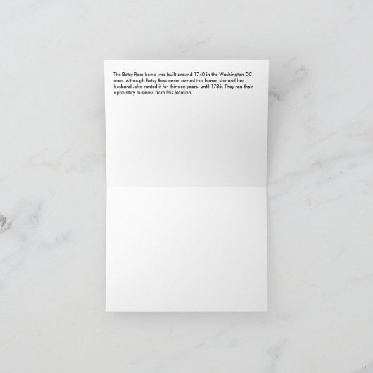 Betsy- Rosshaus Karte (Innenseite)