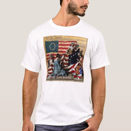 Betsy Rosshersteller 1776 der 1. US-Flagge T-Shirt (Vorderseite)