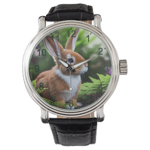 "Betsy the Bunny: Eine süße Braun und weiße Freude Armbanduhr