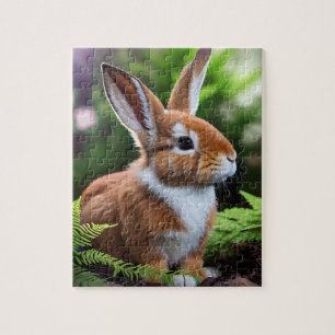 "Betsy the Bunny: Eine süße Braun und weiße Freude Puzzle