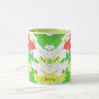 BETSY ~ White Green Yellow CHRISTMAS Tasse