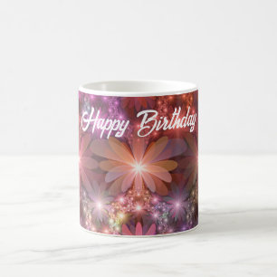 Bett aus Blumen Bunt Glänzende Abstrakte Fraktal K Kaffeetasse