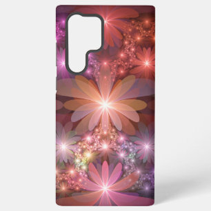 Bett aus Blumen Bunt Glänzende Abstrakte Fraktal-K Samsung Galaxy Hülle