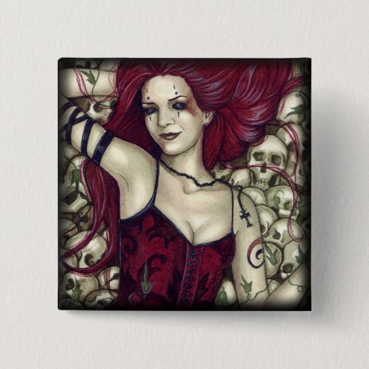 Bett des Schädelknopfes Button (Vorderseite)