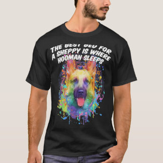 Bett für Sheppy, wo Hooman schläft deutsche Schaff T-Shirt