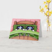 Bett-Mäuse existieren - Katzen-Gruß-Karte Karte (Gelbe Blume)