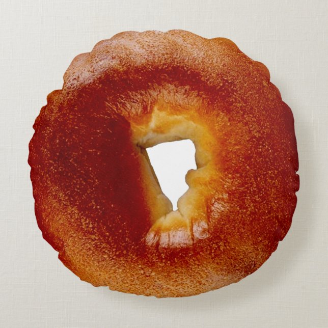 Bett und Bagel Rundes Kissen (Vorderseite)