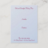 Bett - und - Frühstück Visitenkarte (oder?) (Rückseite)