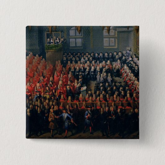 Bett von Gerechtigkeit hielt am Parlement De Paris Button (Vorderseite)