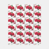 Bett von Rose Rosa Floral Fleecedecke (Vorderseite)