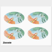 Betta Dance Ovaler Aufkleber (Blatt)