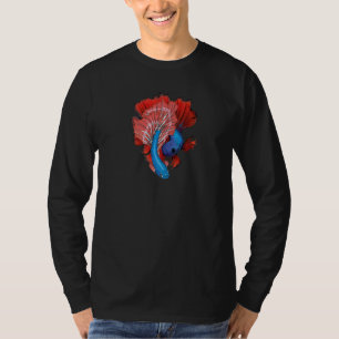 Betta-Fisch-Aquarium Haustier Blau Rot Farbiger Be T-Shirt