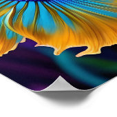 Betta Fisch, blaues Gold lila Poster (Ecke)