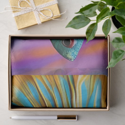 Betta Fisch, blaues Gold lila Seidenpapier (Geschenk)