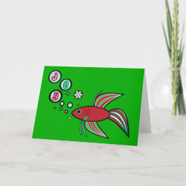 Betta Fische an den Weihnachtsblasen der Freude Feiertagskarte