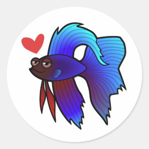 Betta Fische/siamesische kämpfende Fisch-Liebe Runder Aufkleber