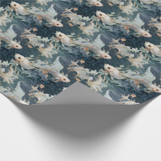 Betta Fish Blue White Geschenkpapier (Ecke)