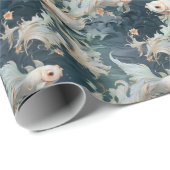 Betta Fish Blue White Geschenkpapier (Rolleneckpunkt)