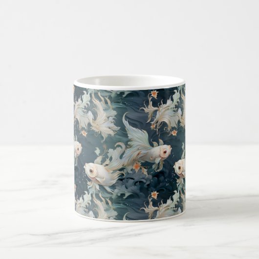 Betta Fish Blue White Kaffeetasse (Mittel)