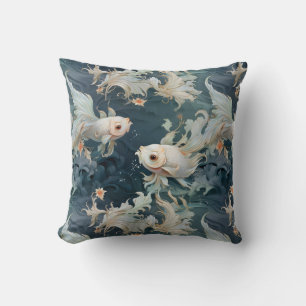 Betta Fish Blue White Kissen