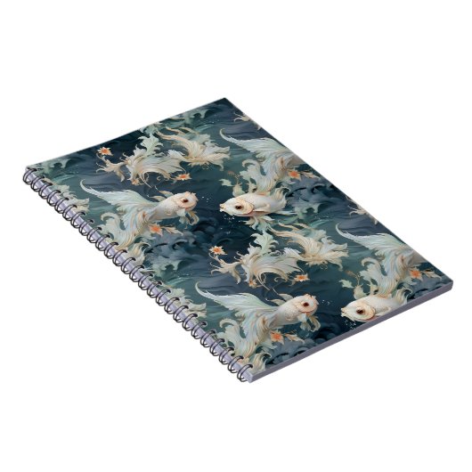 Betta Fish Blue White Notizblock (Rechte Seite)