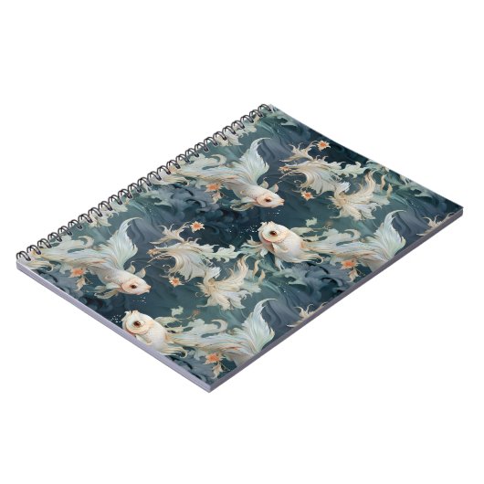 Betta Fish Blue White Notizblock (Linke Seite)