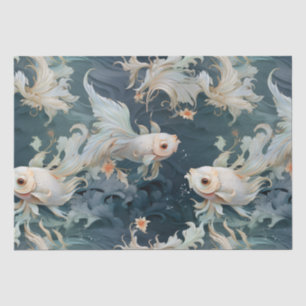 Betta Fish Blue White Seidenpapier