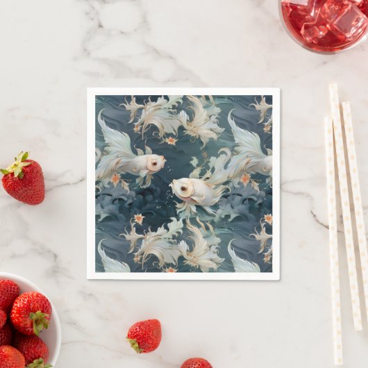 Betta Fish Blue White Serviette (Beispiel)