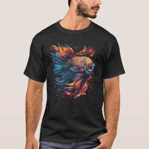 Betta Fish Cool Abstrakt farbig T-Shirt