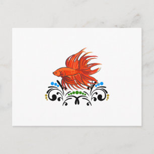 BETTA FISH KÜNSTLERISCH POSTKARTE