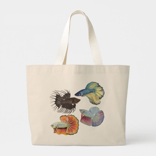 Betta Fish Large Tote Bag Jumbo Stoffbeutel (Rückseite)