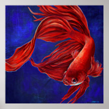 Betta Fish Painting Print