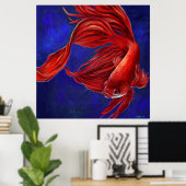 Betta Fish Painting Print Poster (Heimbüro)