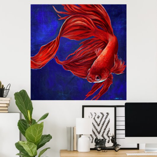 Betta Fish Painting Print Poster (Heimbüro)