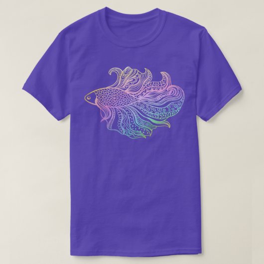 Betta Fish Pastel Rainbow T-Shirt (Design vorne)